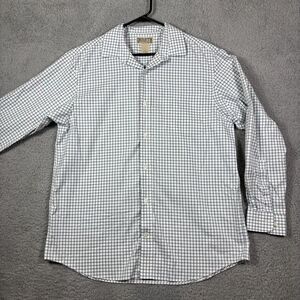 Duluth Trading Co. Classic Windowpane Check Button-Down Shirt Long Sleeve Mens L